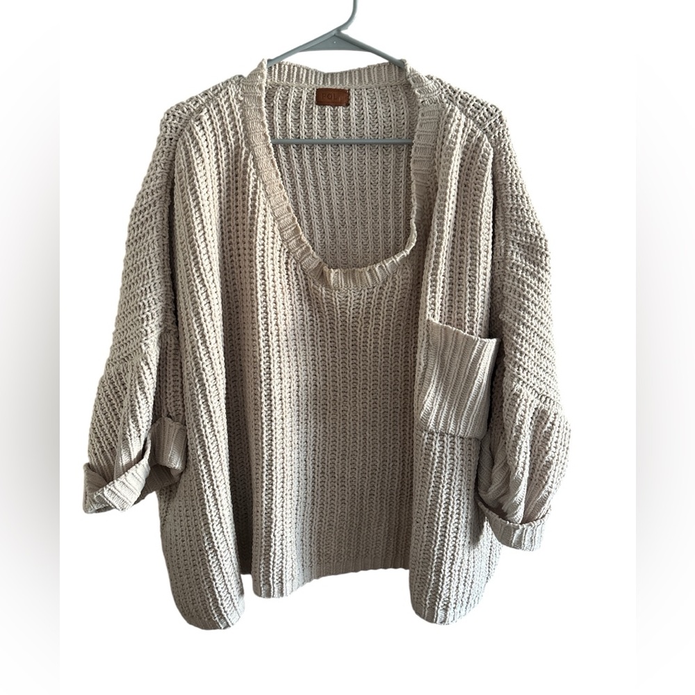 POL Oversized Chunky Chenille Sweater Size Large